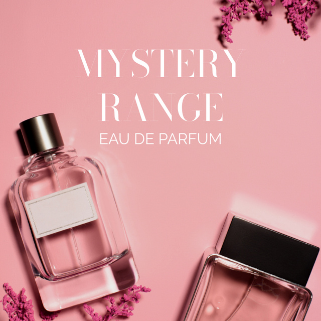 Modern Scent Offer In Pink With Floral Twigs Instagram Design Template