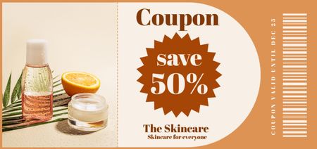 Skincare Products Discount Voucher Coupon Din Large Design Template