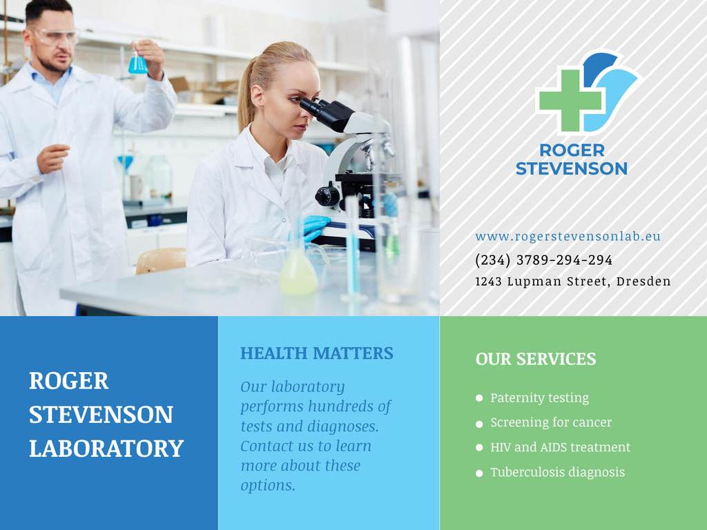 Exclusive Laboratory Services Offer With Good Equipment Poster 18x24in Horizontal – шаблон для дизайну
