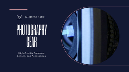 Oferta de equipamento fotográfico de alta qualidade em azul Full HD video Modelo de Design