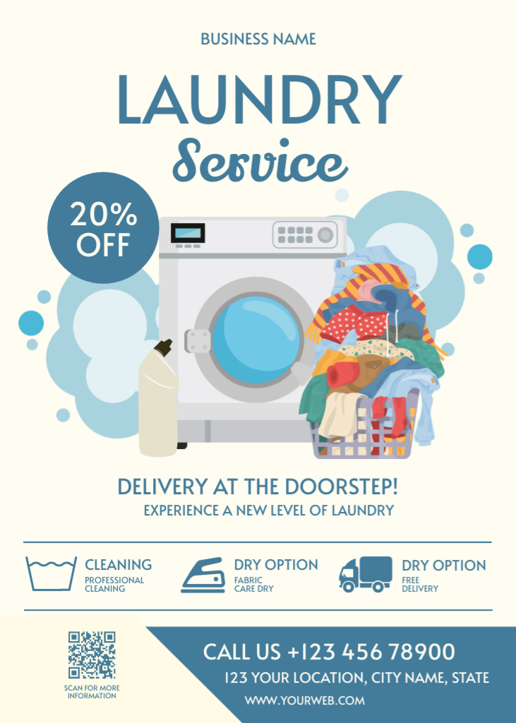 Offer Discounts on Laundry Service Flayer Modelo de Design