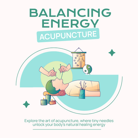 Ontwerpsjabloon van Animated Post van Acupunctuur- en energiebalanceringsserviceaanbod