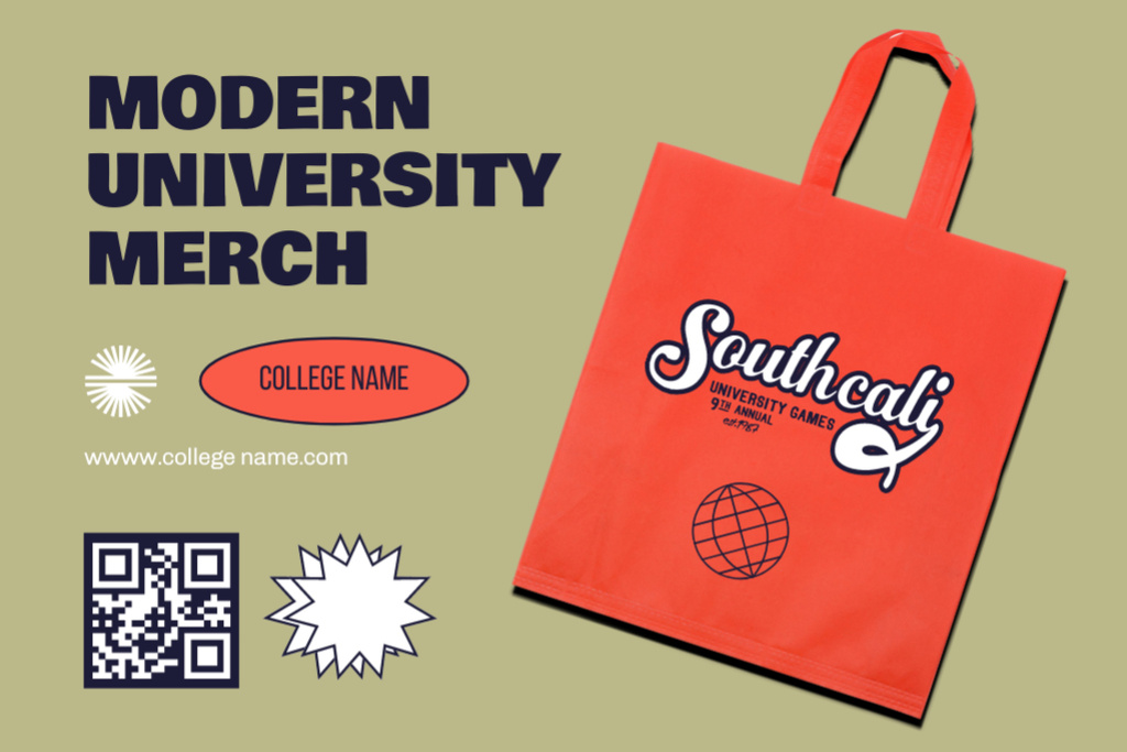 Product Offering with Modern University Logo Label Design Template