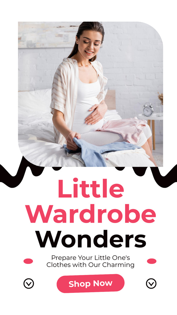 Announcement of Sale of Little Wardrobe for Baby Instagram Story Modelo de Design