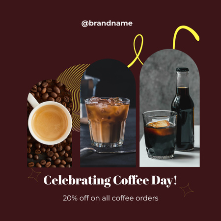 Modèle de visuel Célébration de la Journée mondiale du café - Instagram
