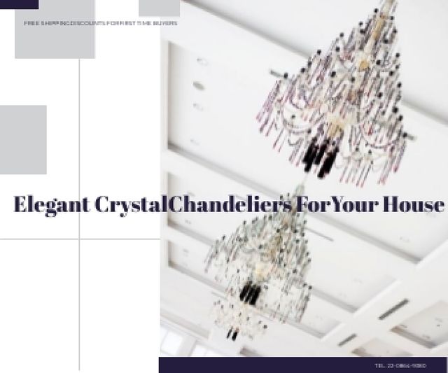 Elegant Crystal Chandeliers Offer in White Large Rectangle Tasarım Şablonu