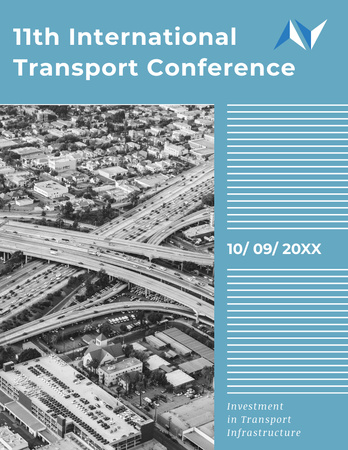 Ontwerpsjabloon van Flyer 8.5x11in van Transportconferentieaankondiging met stadsverkeer