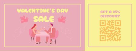 Discount Offer for Valentine's Day with Couple Coupon Design Template