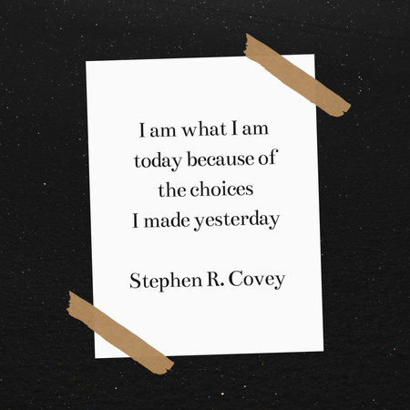 Inspiráló és motiváló idézet fekete keretben Instagram tervezősablon
