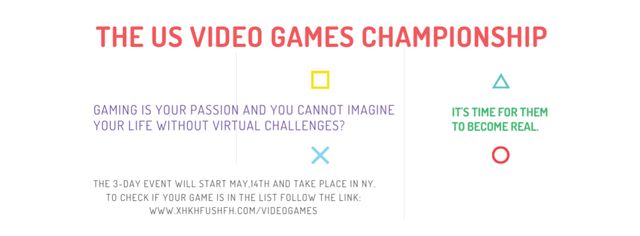 Designvorlage Video games Championship für Facebook cover