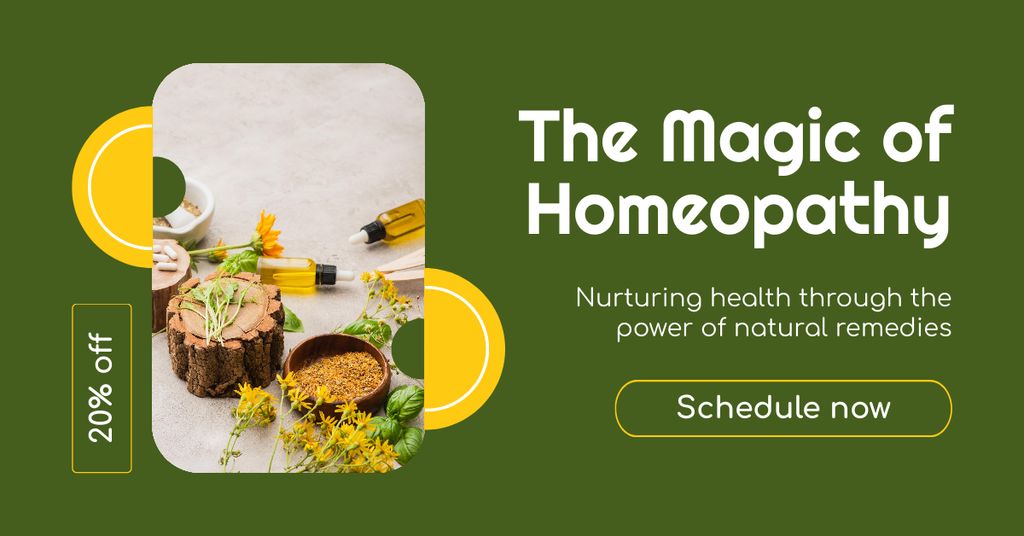 Magical Homeopathy Remedies At Reduced Price Facebook AD Design Template