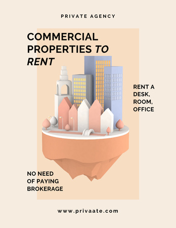 Commercial Property Rental Offer Poster 8.5x11in Design Template