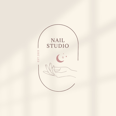 Affordable Nail Studio Services Offered Logo Design Template
