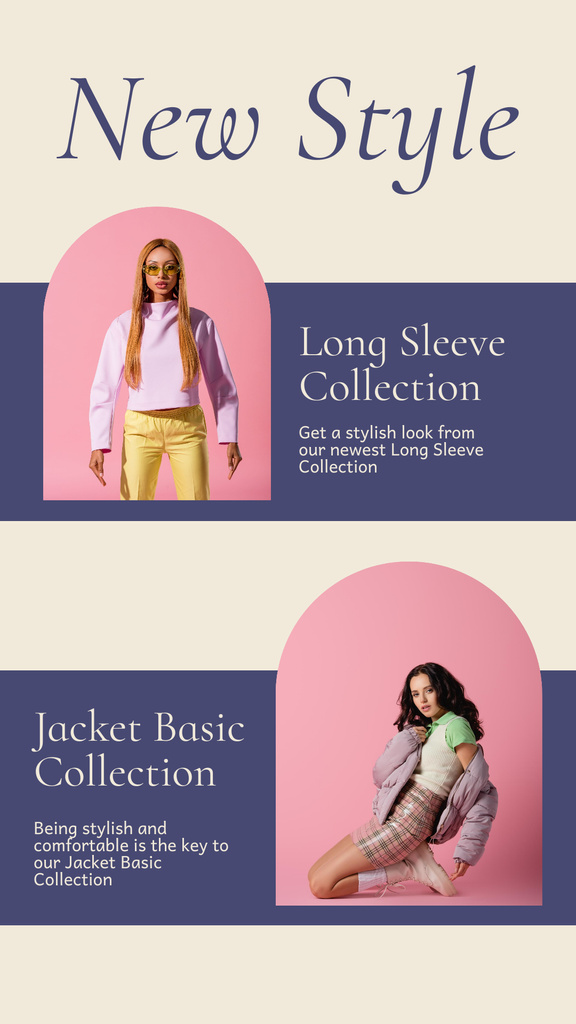 Female Jacket Collection Sale Ad Instagram Story Šablona návrhu