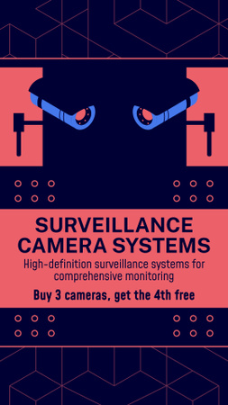 Ontwerpsjabloon van Instagram Video Story van Promotie voor installatiediensten voor bewakingssystemen