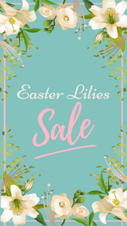 Plantilla de diseño de Easter Lilies Sale Announcement Instagram Story 