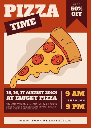 Plantilla de diseño de Descuento en deliciosa pizza Poster 