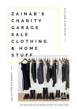 Charity Garage Sale Ad Poster Tasarım Şablonu