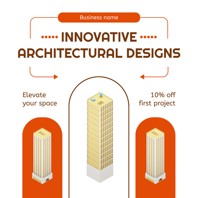 Modèle de visuel Progressive Architectural Designs and Services With Discount - Animated Post