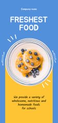 School Food Ad with Yummy Pancakes with Blueberry