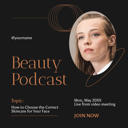 Beauty Podcast Announcement Instagram Design Template