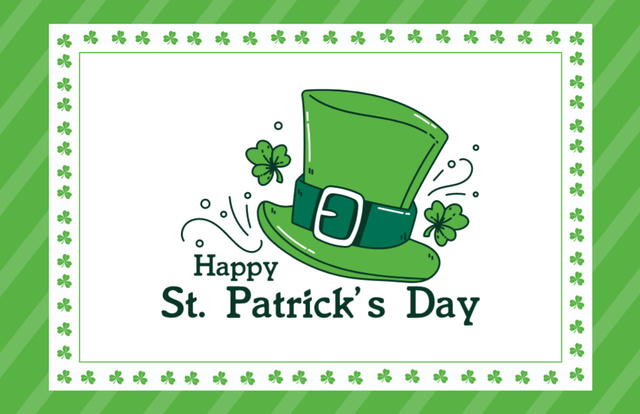 Heartfelt Wishes for a Joyous St. Patrick's Day Celebration Thank You Card 5.5x8.5in Design Template