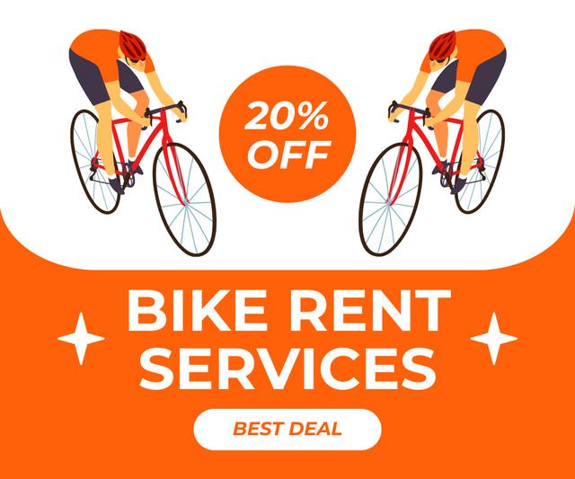 Athletic Bicycles Rental Large Rectangle Design Template