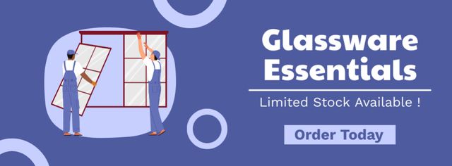 Limited Time Glass Windows Offer Facebook cover – шаблон для дизайну