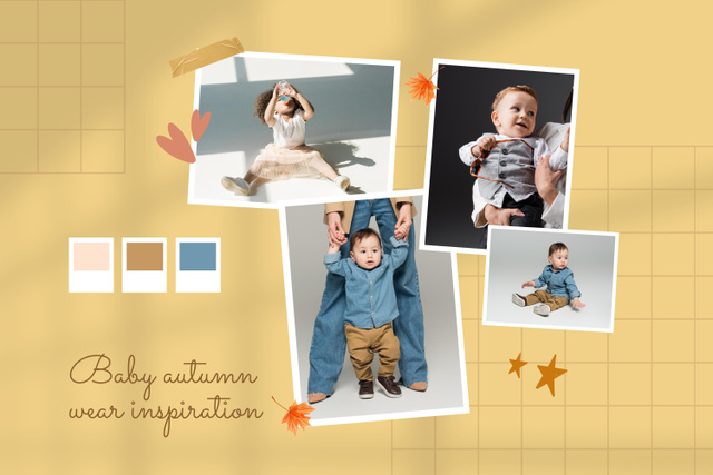 Baby Autumn Wear Inspiration Mood Board Mood Board Šablona návrhu