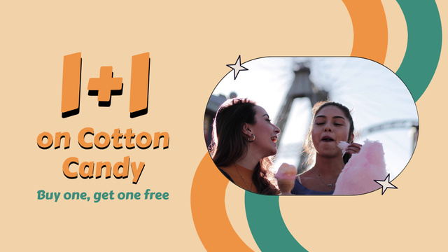 Amusement Park With Promo For Cotton Candy Offer Full HD video Šablona návrhu