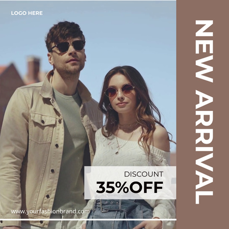 Fashion Sale with Stylish Couple Animated Post Design Template