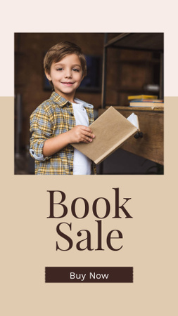 Template di design Books Sale Announcement with Cute Kid Instagram Story