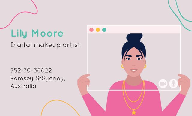 Digital Makeup Artist Services Business Card 91x55mm Design Template