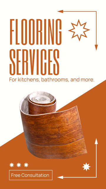 Flooring Services With Linoleum For Kitchen Offer Instagram Video Story Modelo de Design