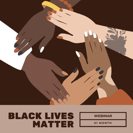 Modèle de visuel phrase sur l'égalité raciale avec l'homme afro-américain - Instagram