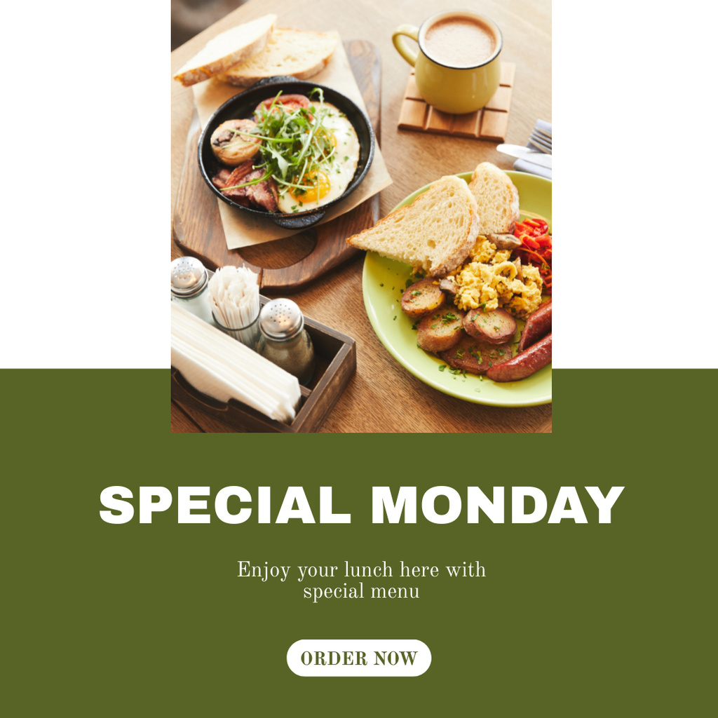 Ontwerpsjabloon van Instagram van Lunch Special Offer