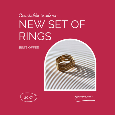 Szablon projektu Oferta sprzedaży nowego kompletu pierścionków Instagram