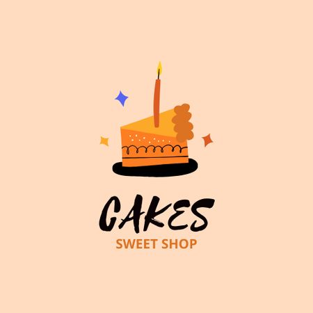 Ontwerpsjabloon van Logo van Cafe Ad with Tasty Cake
