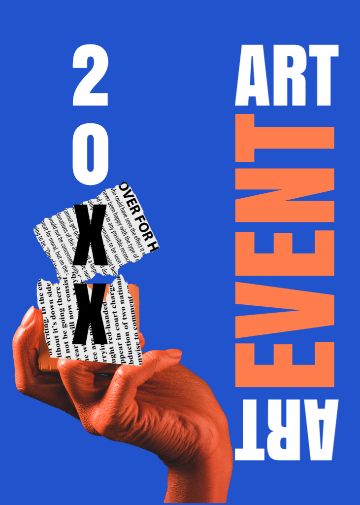 Postmodern Art Event Invitation Layout with Photo Flayer Tasarım Şablonu