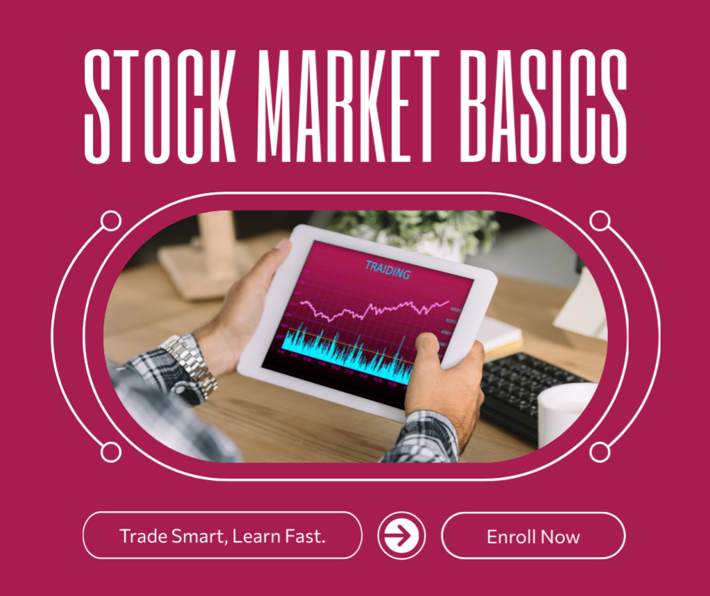 Modèle de visuel Fast Learn Basic Features of Stock Market - Facebook