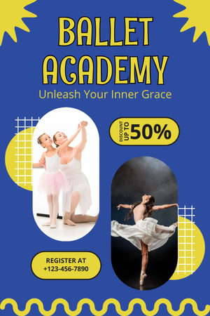 Platilla de diseño Ad of Ballet Academy with Offer of Discount Pinterest