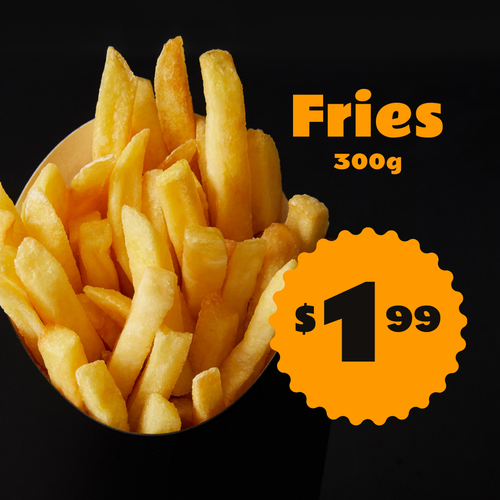 Special Sale with Fries Instagram Tasarım Şablonu