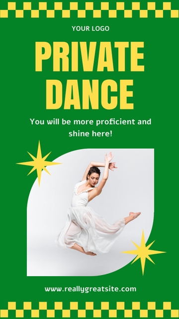 Ad of Private Dance with Beautiful Woman Dancer Instagram Story Modelo de Design
