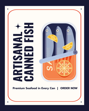Кустарные рыбные консервы из моря на стол Instagram Post Vertical – шаблон для дизайна