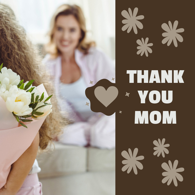 Plantilla de diseño de Thanks to Mom in Mother's Day Instagram 