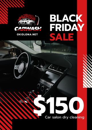 Black Friday Offer on Car Salon Cleaning Flayer Design Template