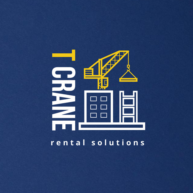 Modèle de visuel Emblem of Building Company with Crane - Logo