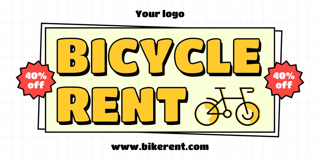 Designvorlage Best Deals of Bicycle Rent für Twitter