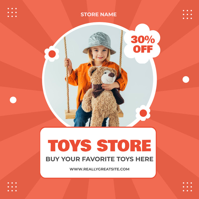 Ontwerpsjabloon van Instagram van Discount on Favorite Toys in Children's Store
