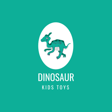 Ontwerpsjabloon van Logo van Emblem with Cute Dinosaur